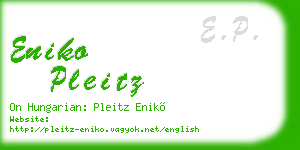 eniko pleitz business card